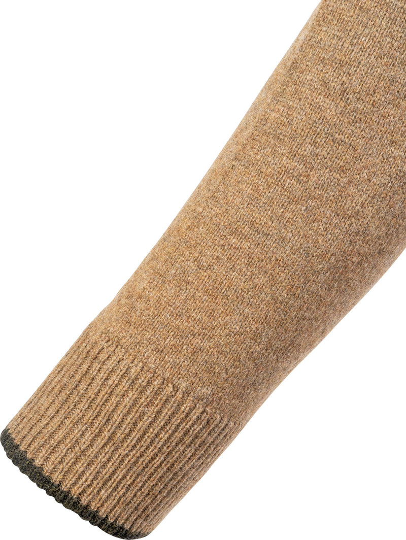 Rundhalsad Lammullströja - Beige 