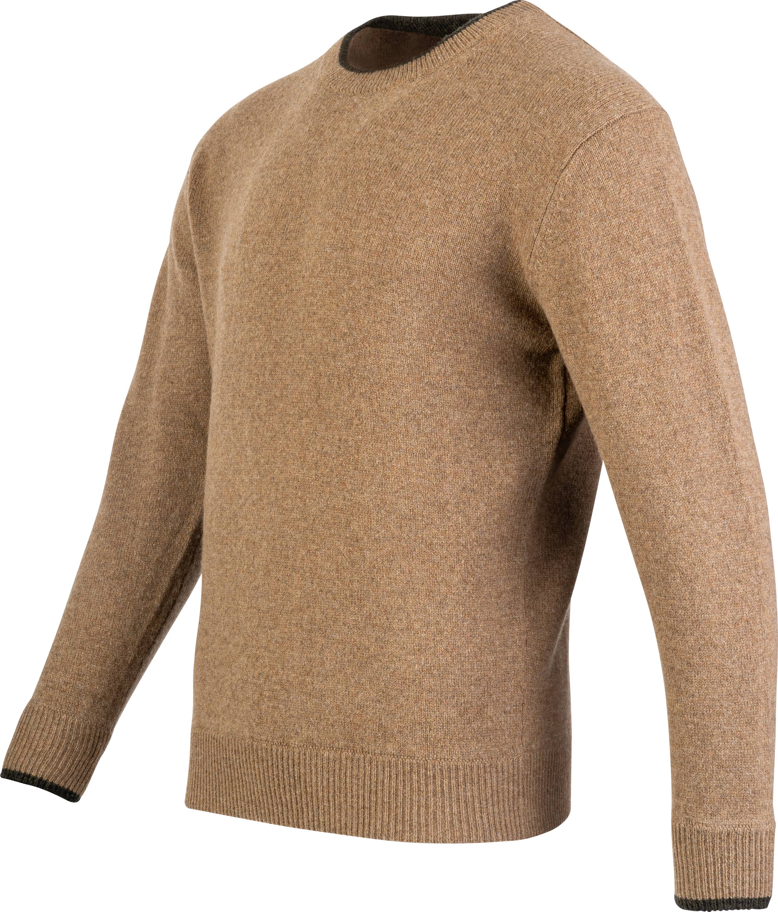 Rundhalsad Lammullströja - Beige 