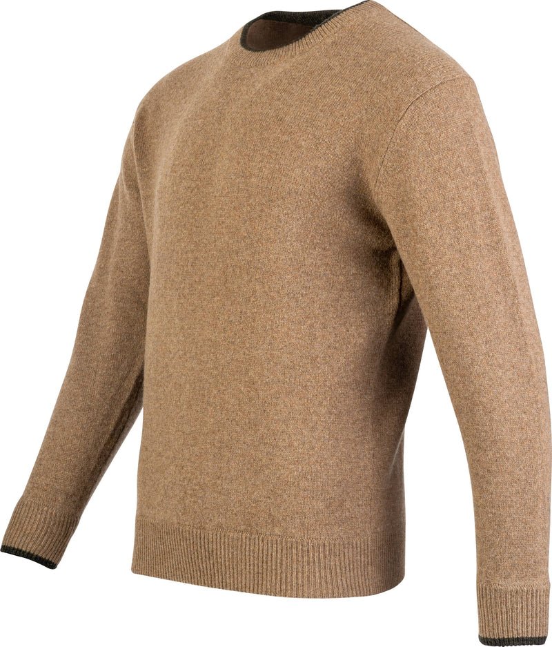Rundhalsad Lammullströja - Beige 