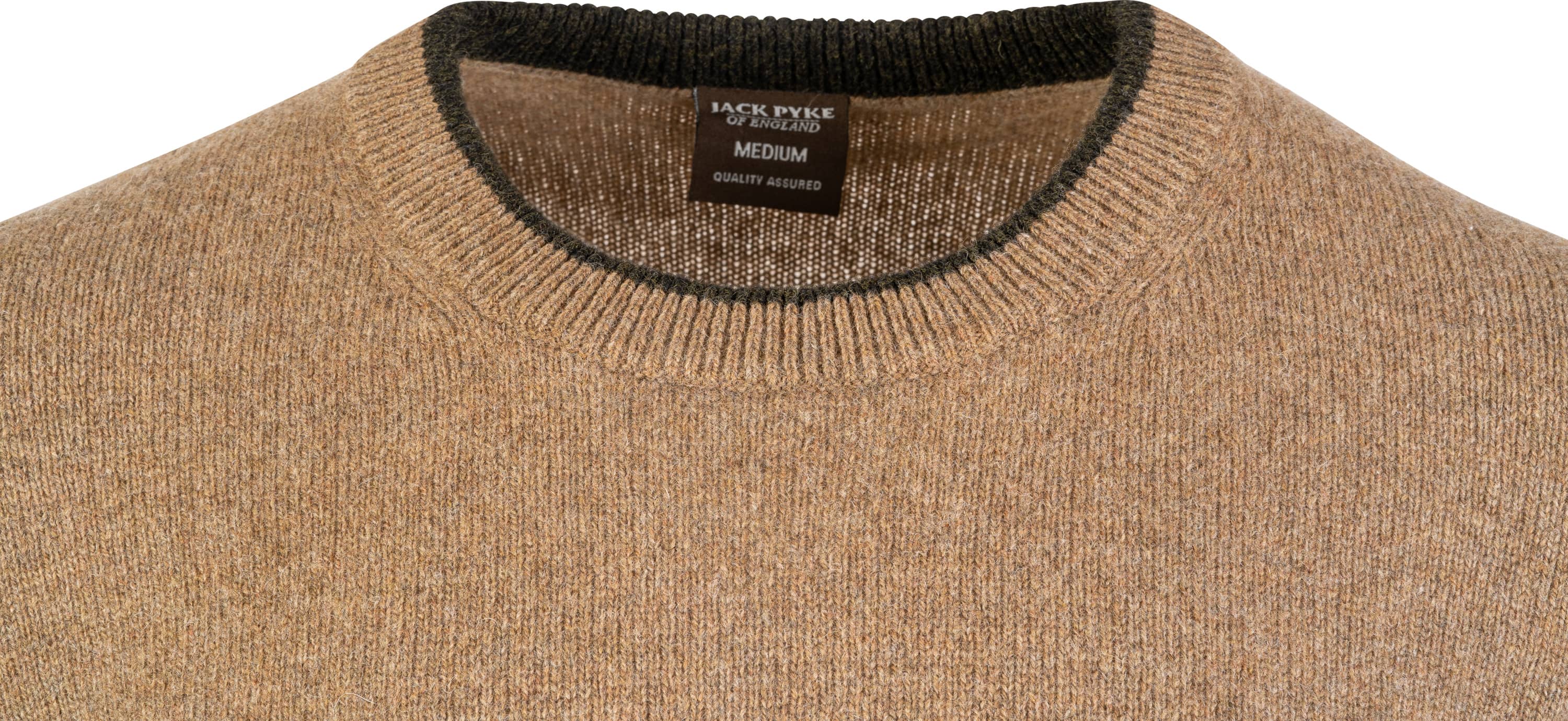 Rundhalsad Lammullströja - Beige 