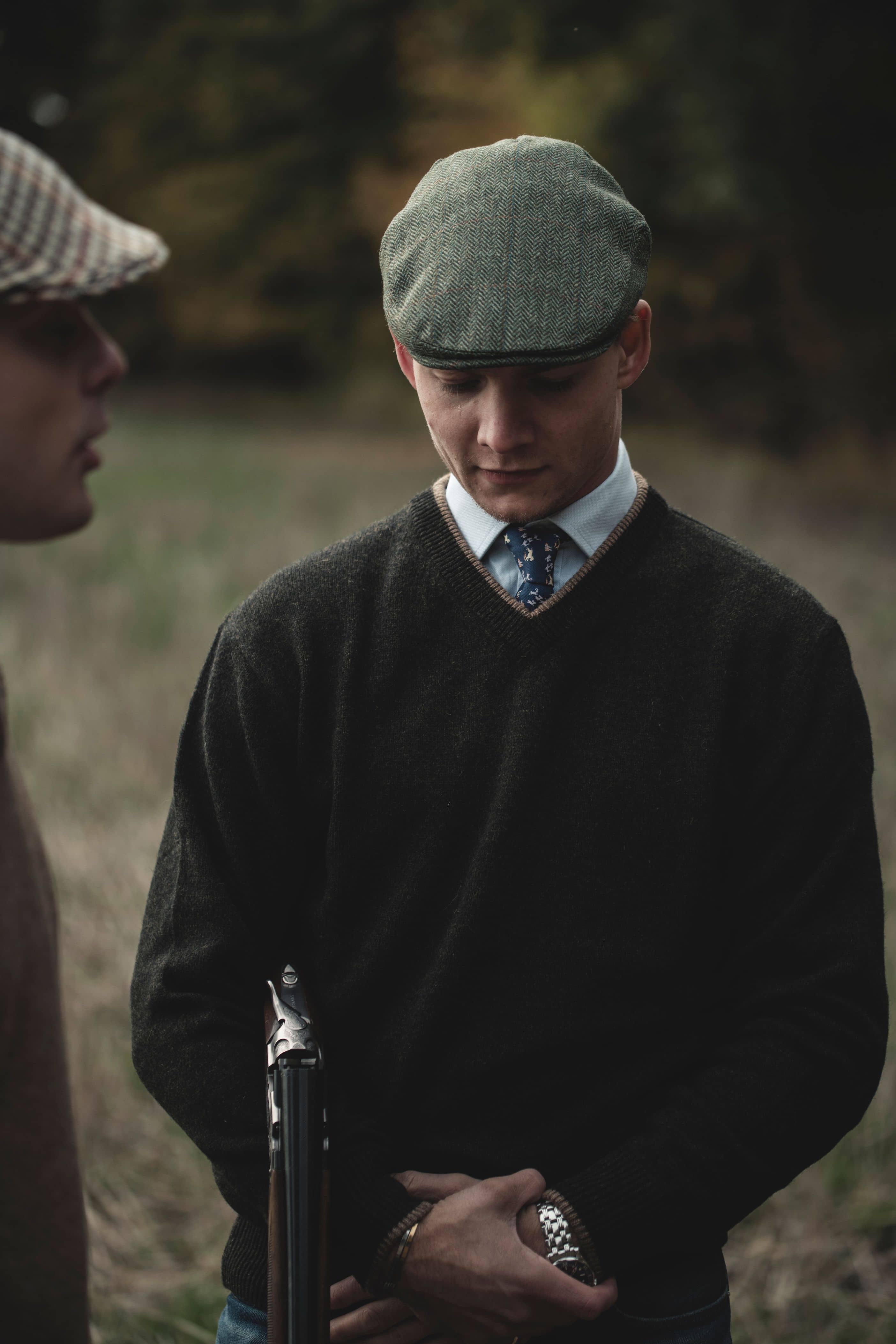 V-neck Sweater in Lambswool - Green