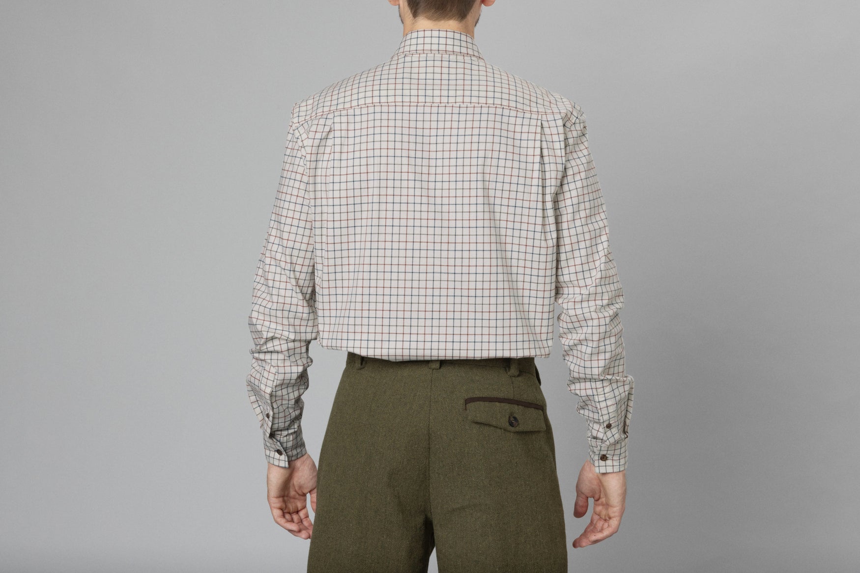 Oxford jaktskjorta herr grape leaf terracotta check