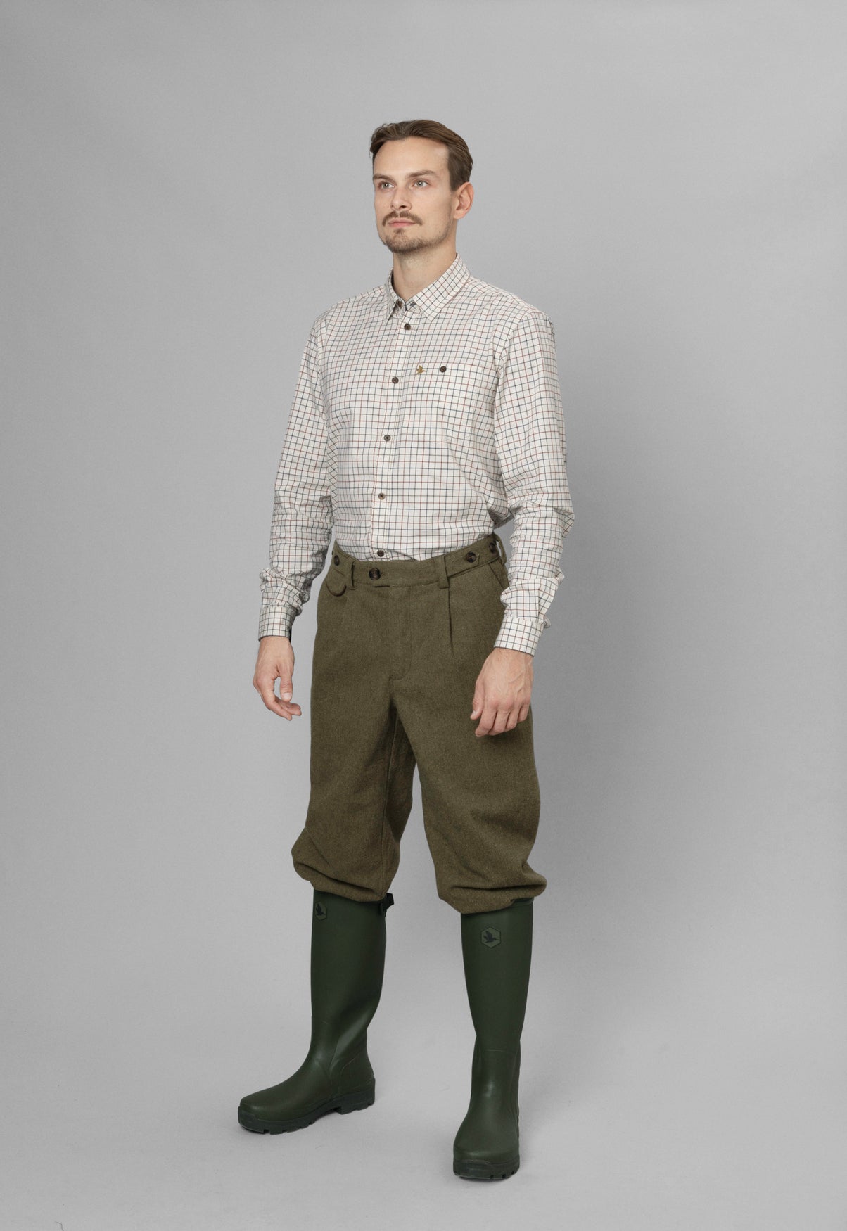 Oxford jaktskjorta herr grape leaf terracotta check