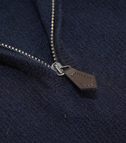 Half-Zip - Marineblauer Pullover aus Lammwolle