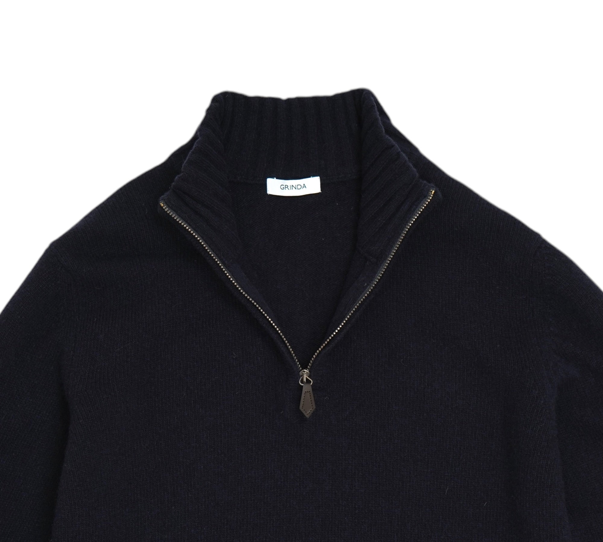 Half-Zip - Marineblauer Pullover aus Lammwolle