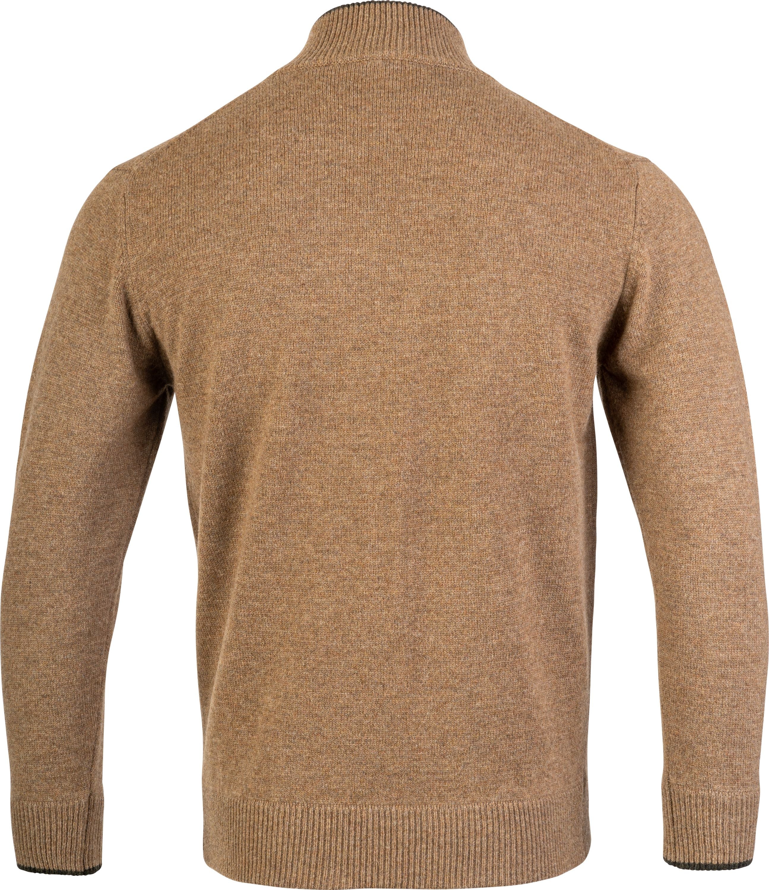 Pullover aus Lambswool mit halbem Reißverschluss - Beige