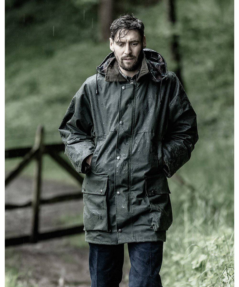 Woodsman Oilskirt - Dark Green Waxed Jacket - Jaktstil.se