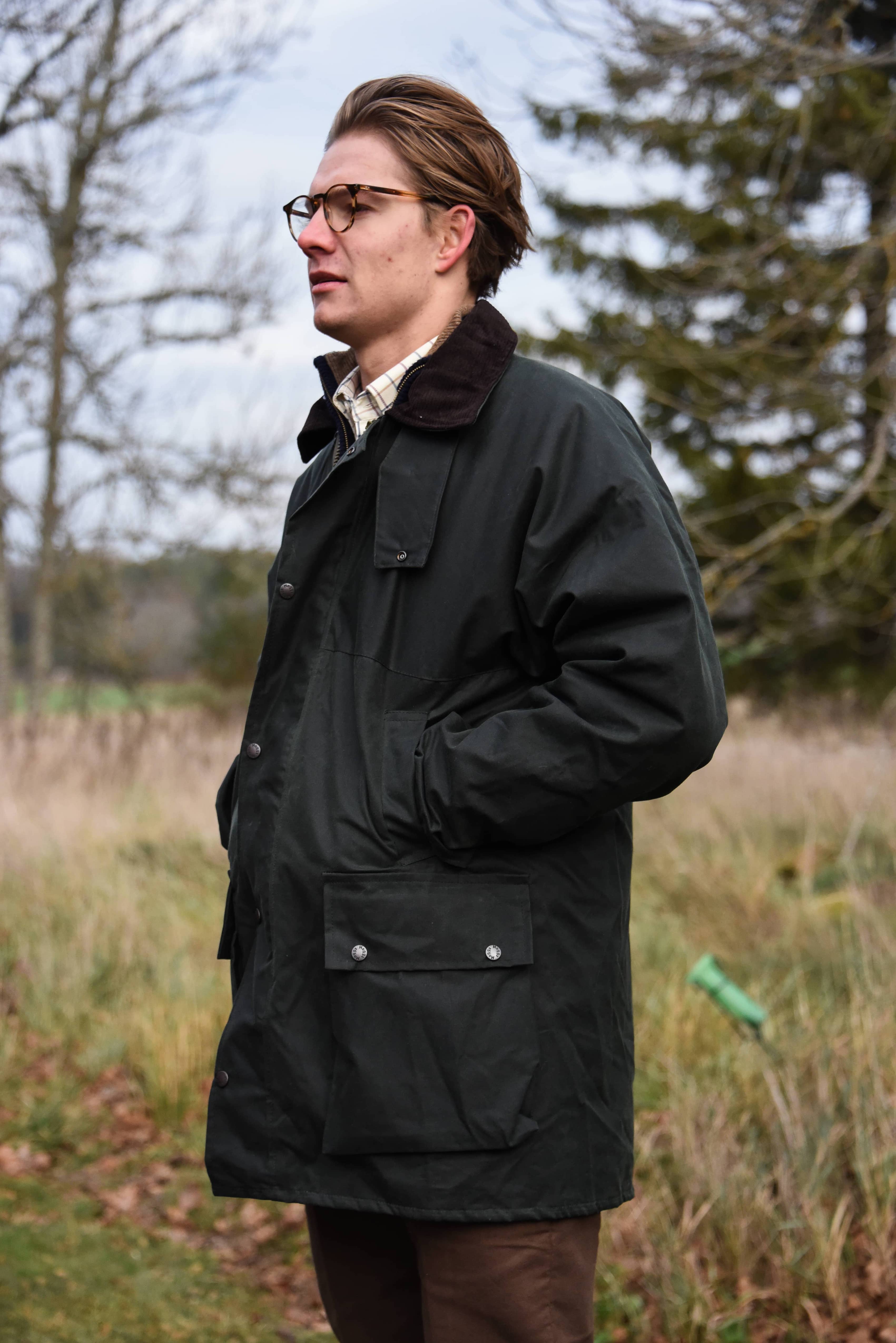 Woodsman Oilskirt - Dunkelgrün gewachste Jacke