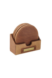 Coaster Set in Leather