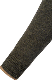 Half-Zip Sweater - Olive Green Lambswool Sweater