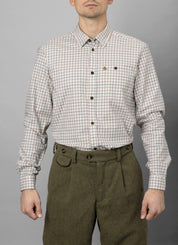 Oxford hunting shirt men grape leaf terracotta check