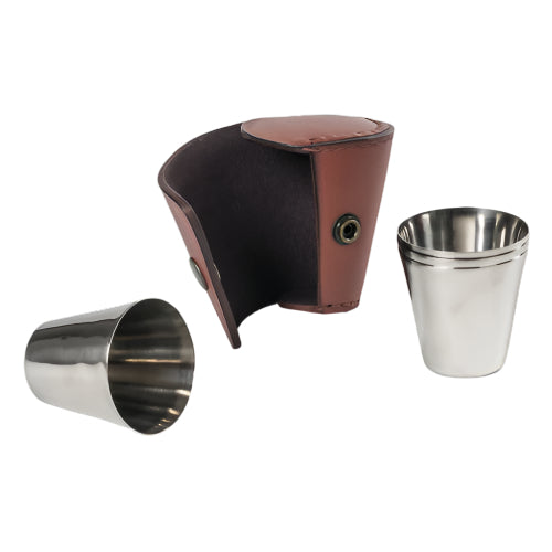 Steel Snap Cup & Leather Case