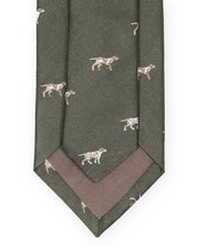 Hunting tie in silk - Dog motif