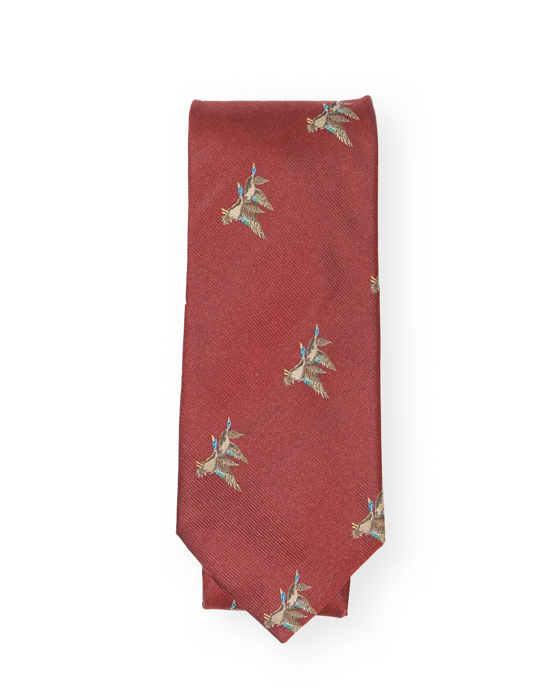 Hunting tie in silk - Motif of ducks