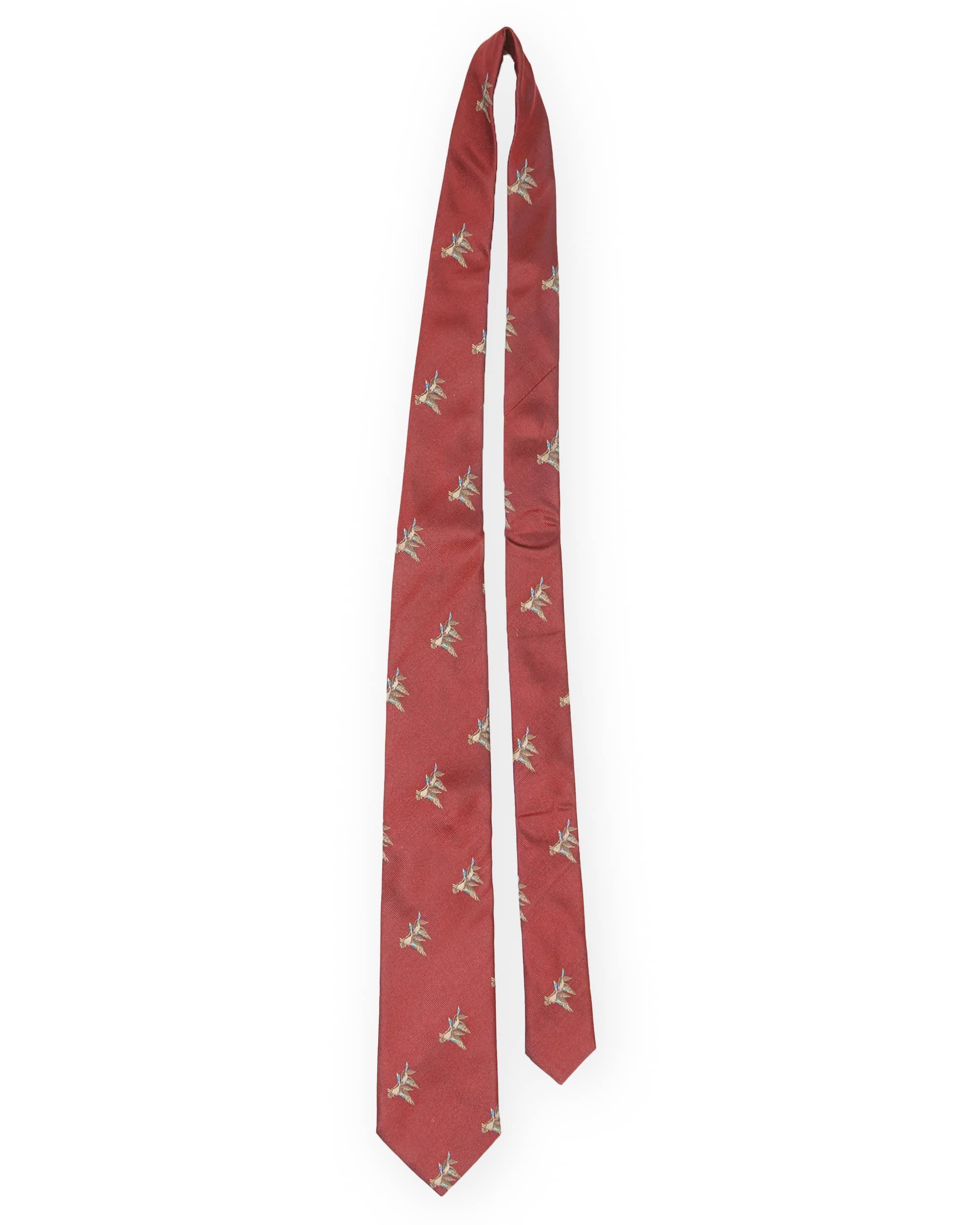 Hunting tie in silk - Motif of ducks