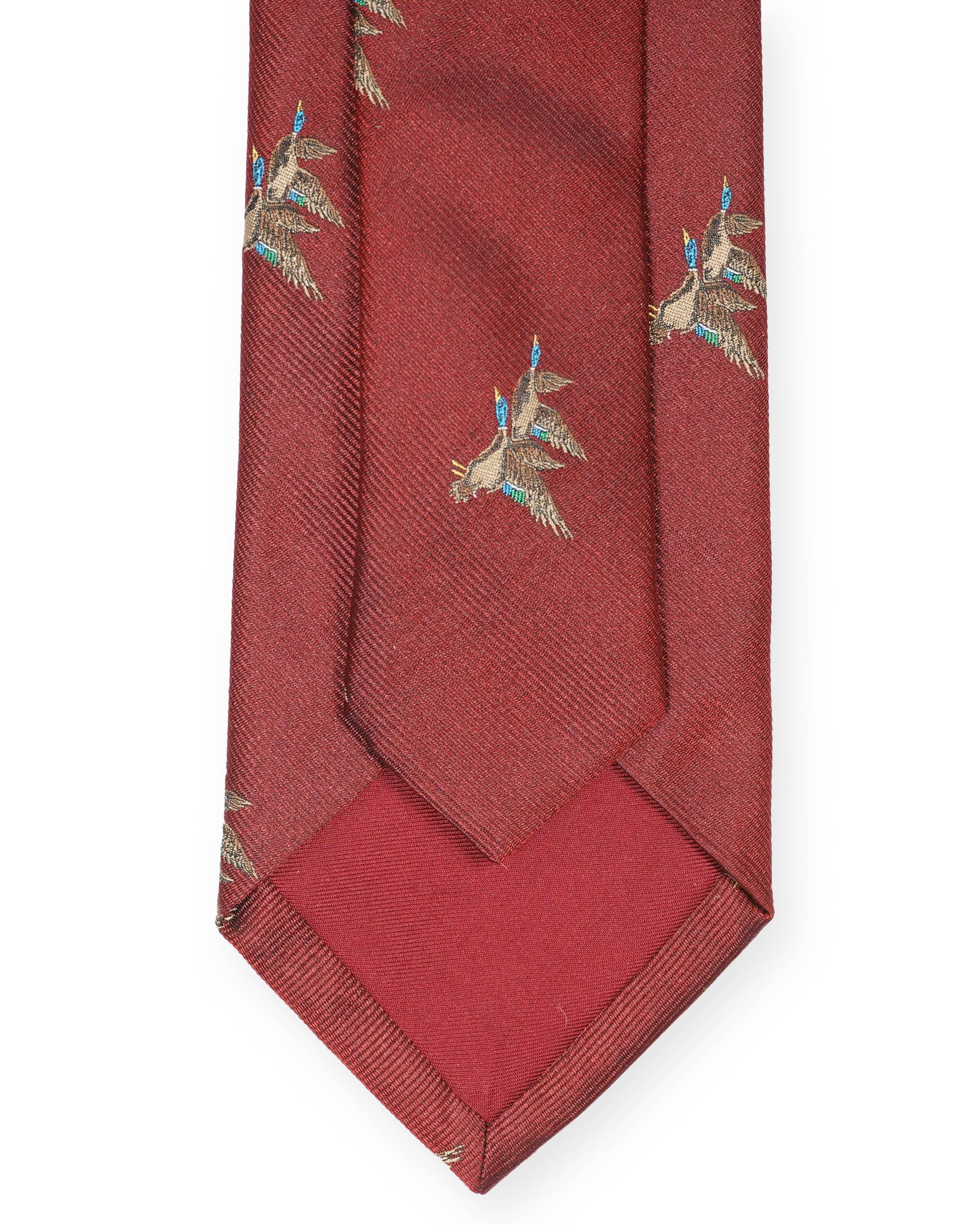 Hunting tie in silk - Motif of ducks