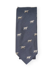 Hunting tie in silk - Dog motif