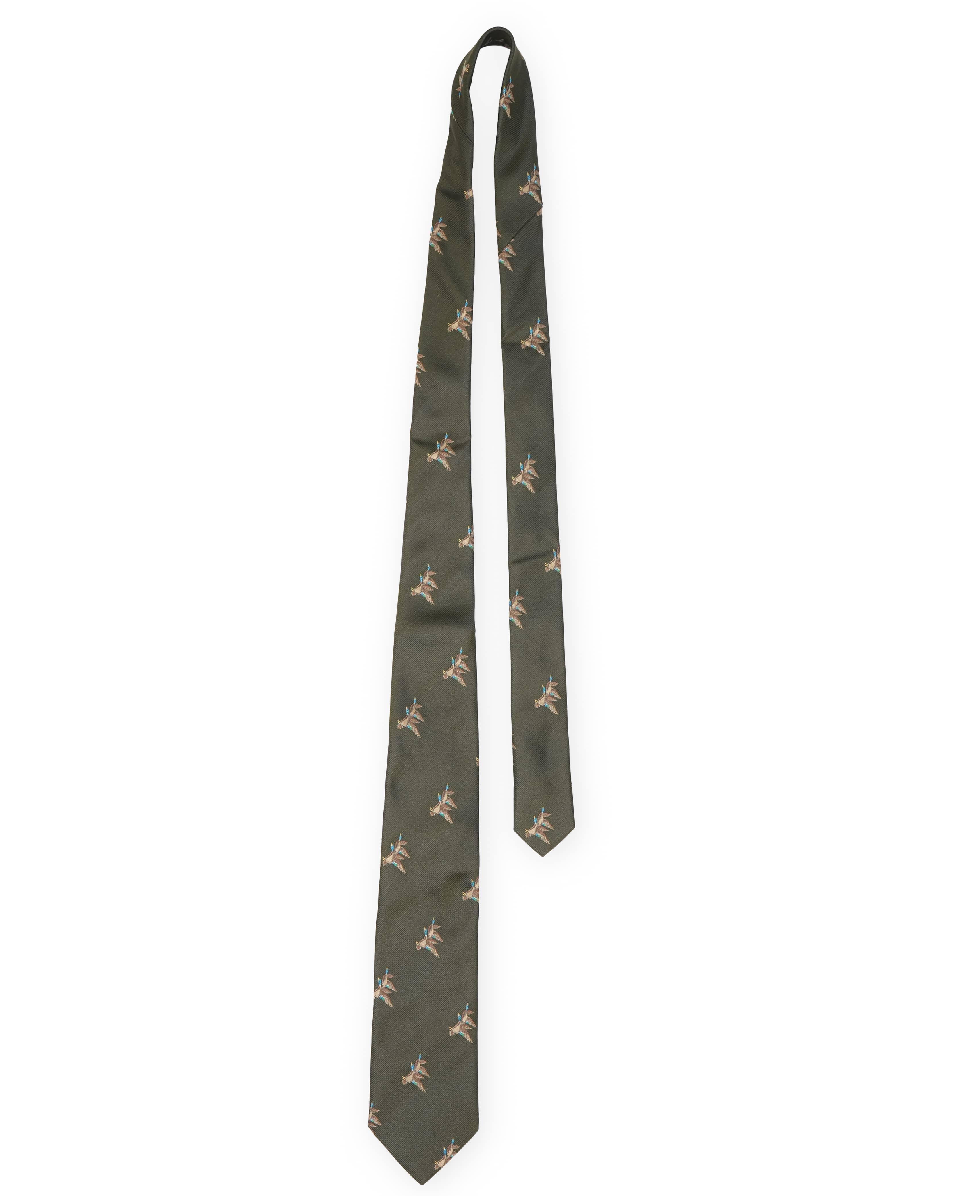 Hunting tie in silk - Motif of ducks