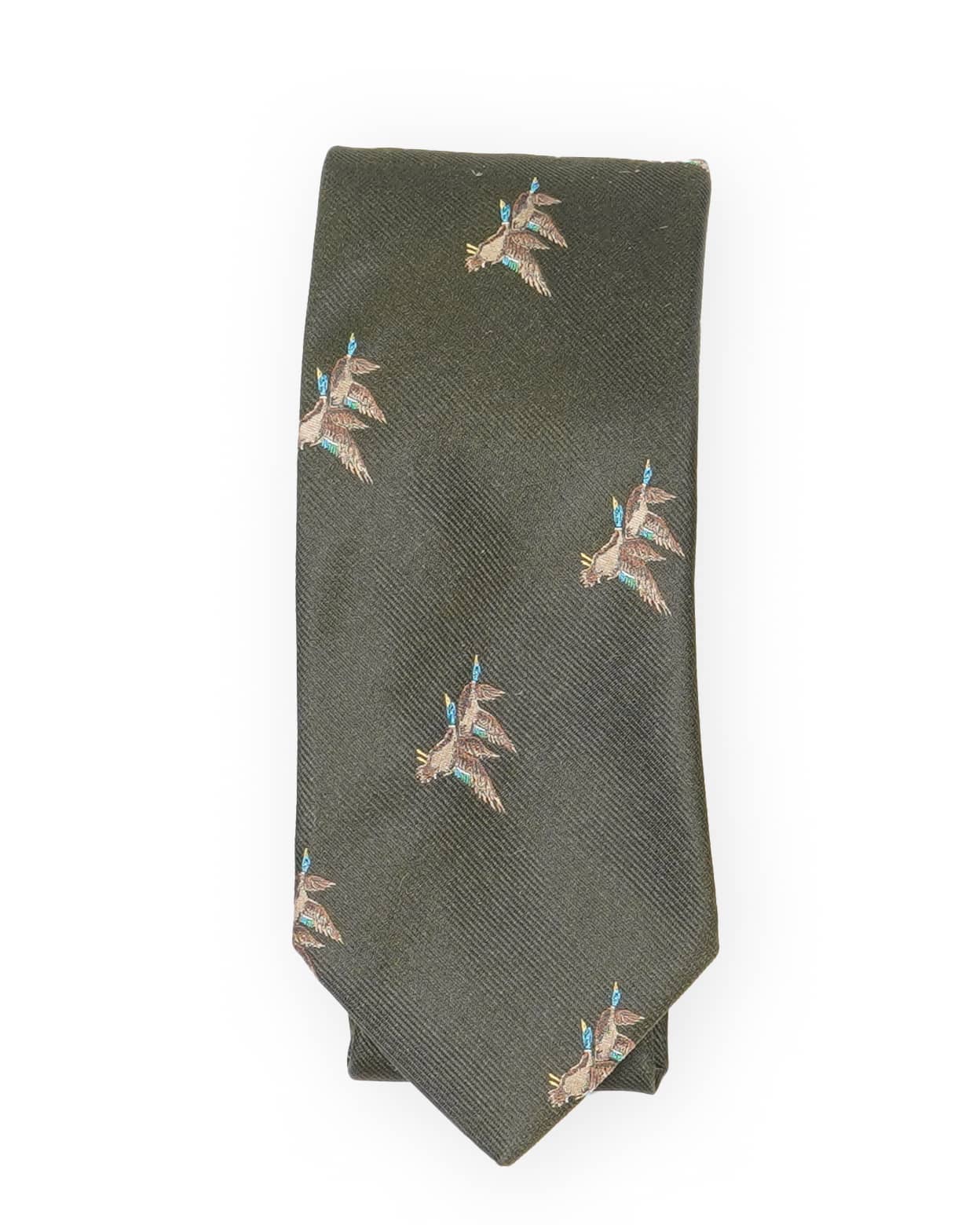 Hunting tie in silk - Motif of ducks