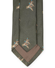 Hunting tie in silk - Motif of ducks