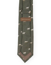 Hunting tie in silk - Dog motif