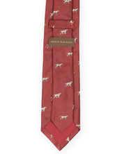 Hunting tie in silk - Dog motif