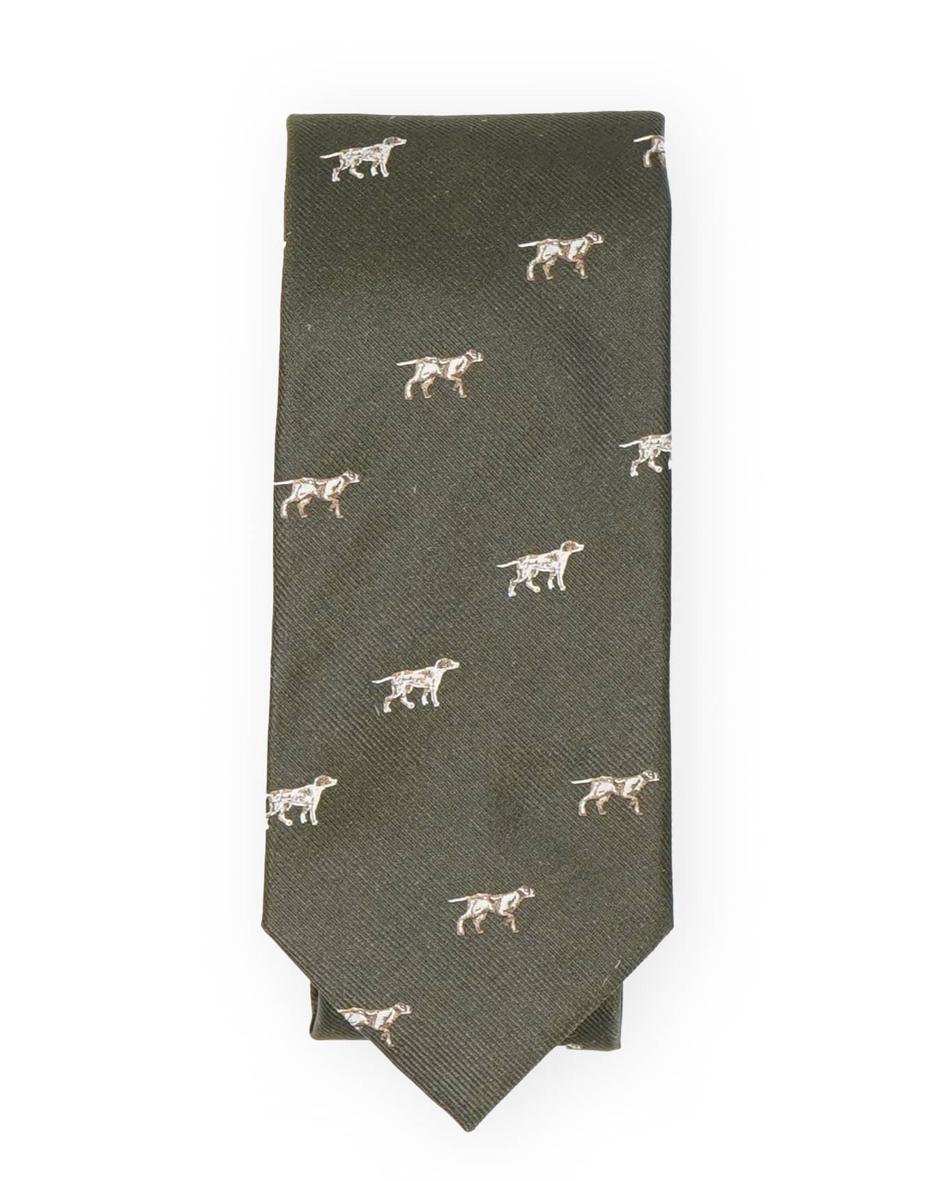 Hunting tie in silk - Dog motif