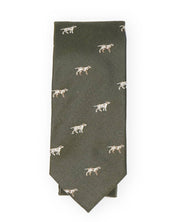 Hunting tie in silk - Dog motif