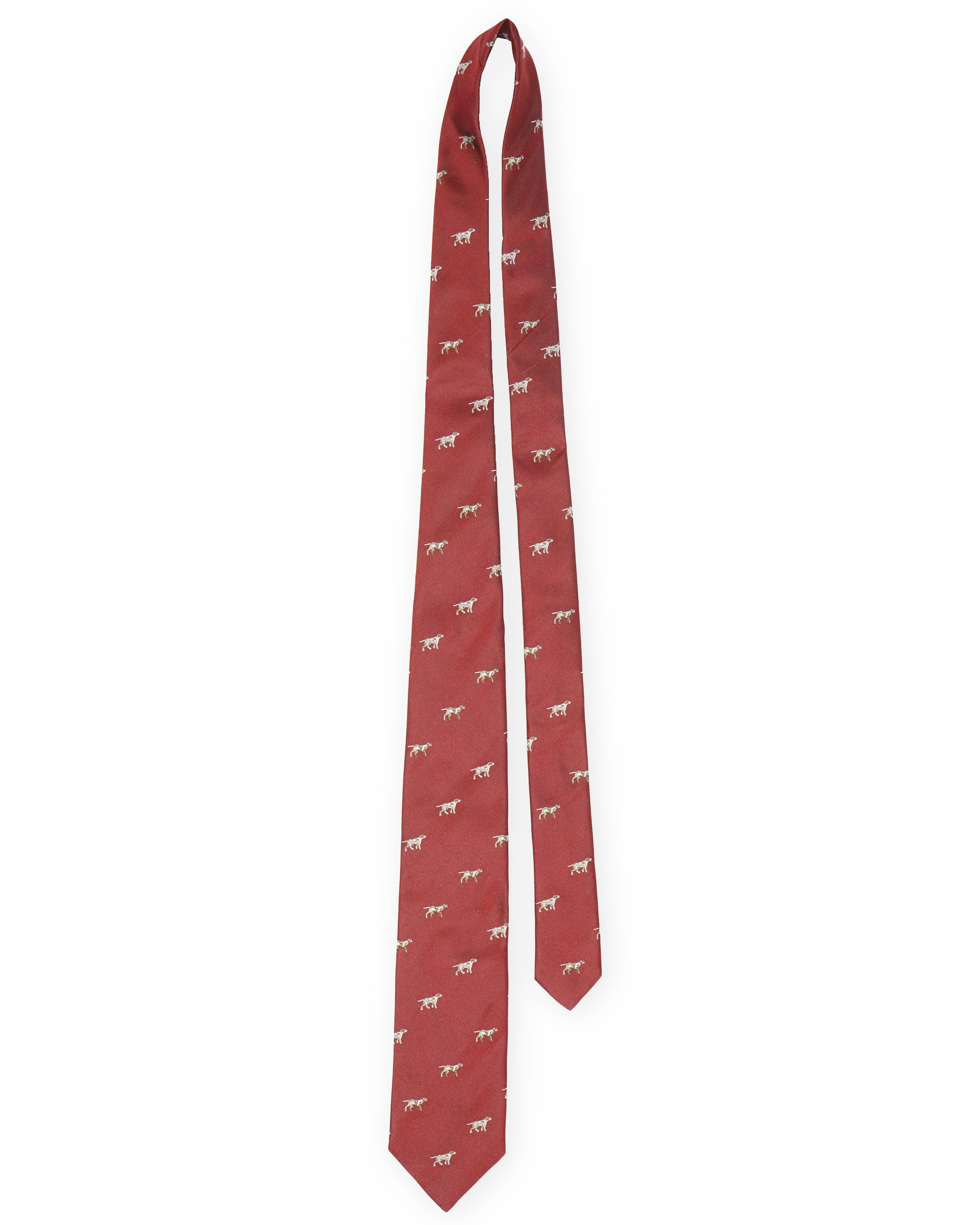 Hunting tie in silk - Dog motif
