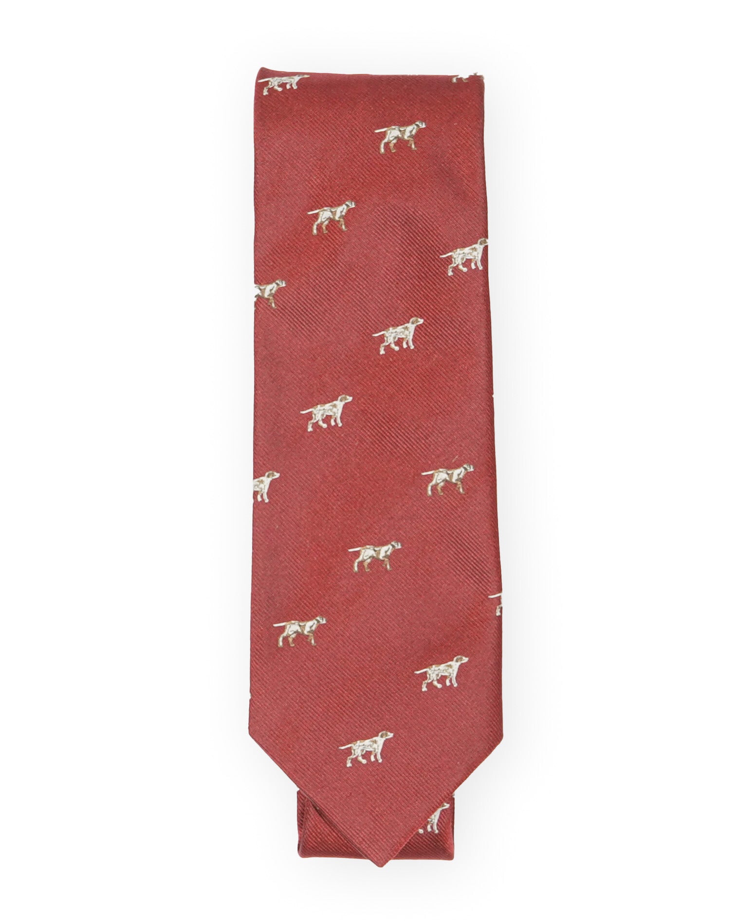 Hunting tie in silk - Dog motif