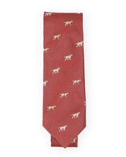 Hunting tie in silk - Dog motif