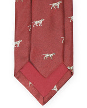 Hunting tie in silk - Dog motif