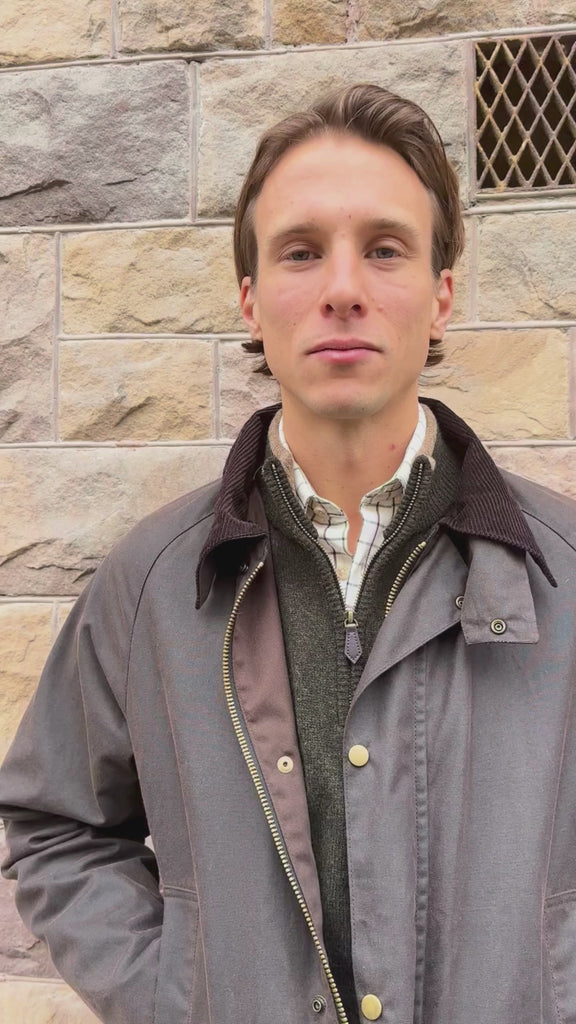 Waxed jacket men brown Grinda