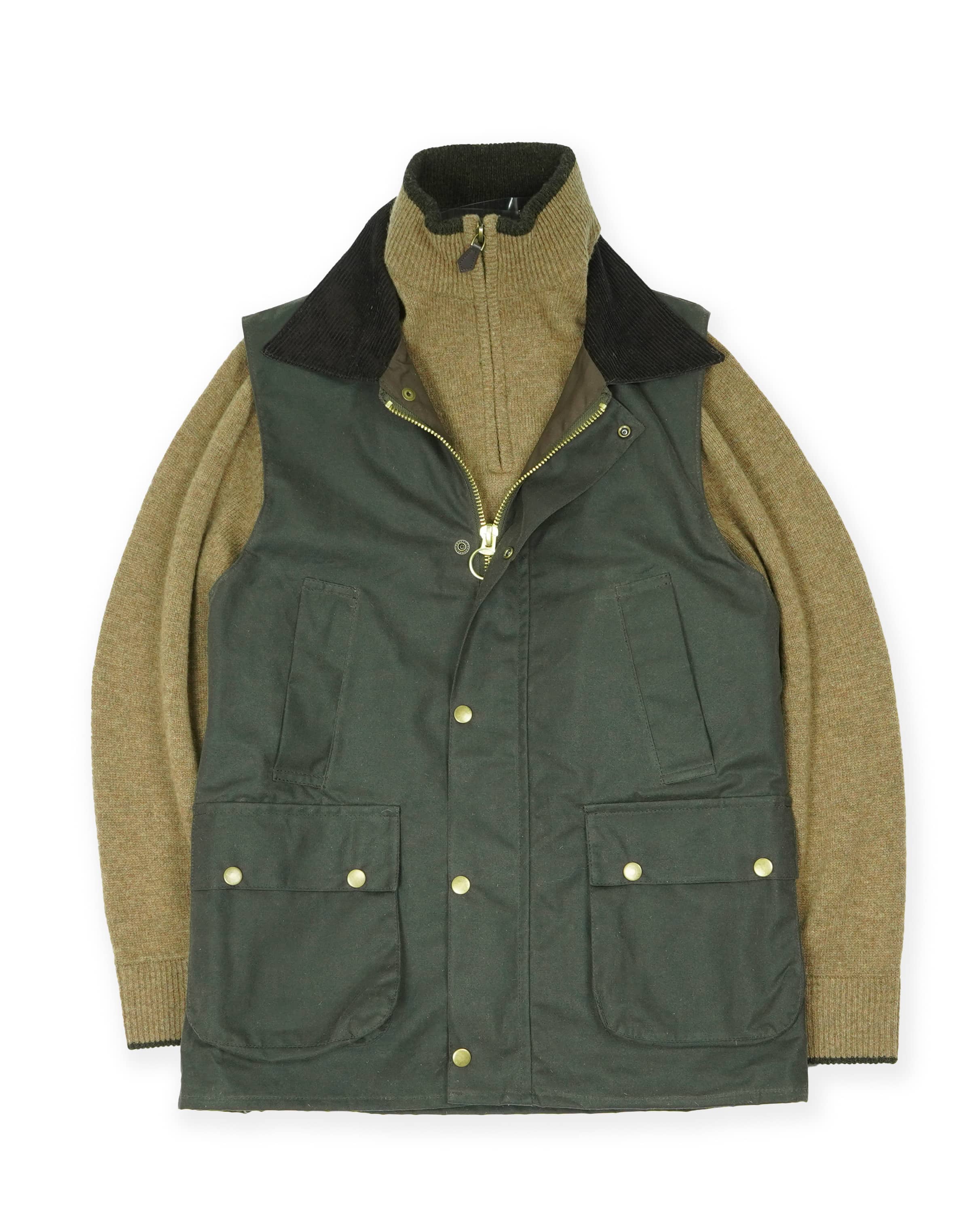 Waxed Vest Green - Grinda