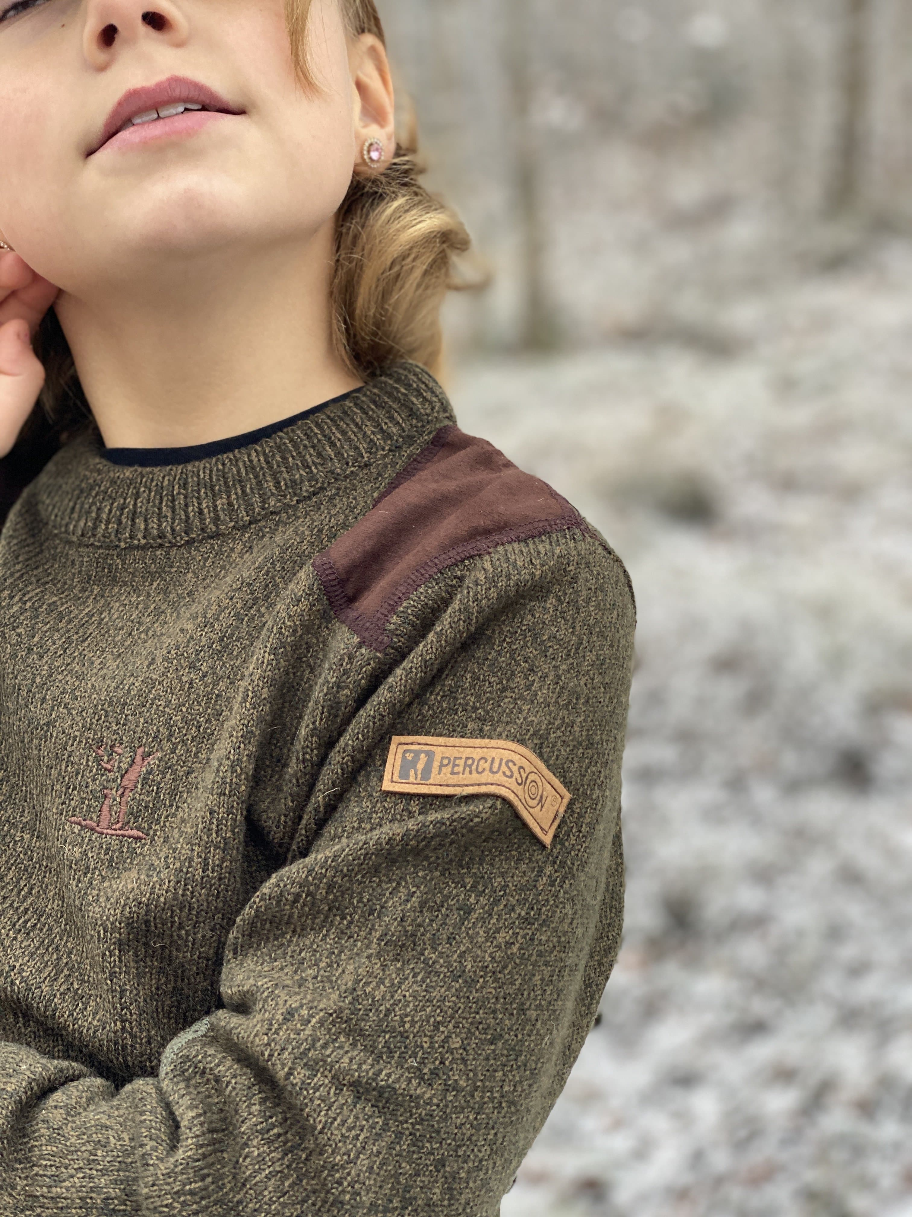 Grön Rundhalsad Jakttröja - Percussion - Jaktstil.se