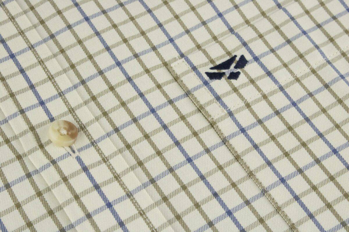 Inverness - Tattersall shirt Navy/Olive - Hoggs of Fife