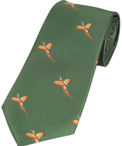 Hunting Tie With Pheasant Motif - Jaktstil.se