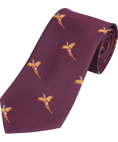 Hunting Tie With Pheasant Motif - Jaktstil.se