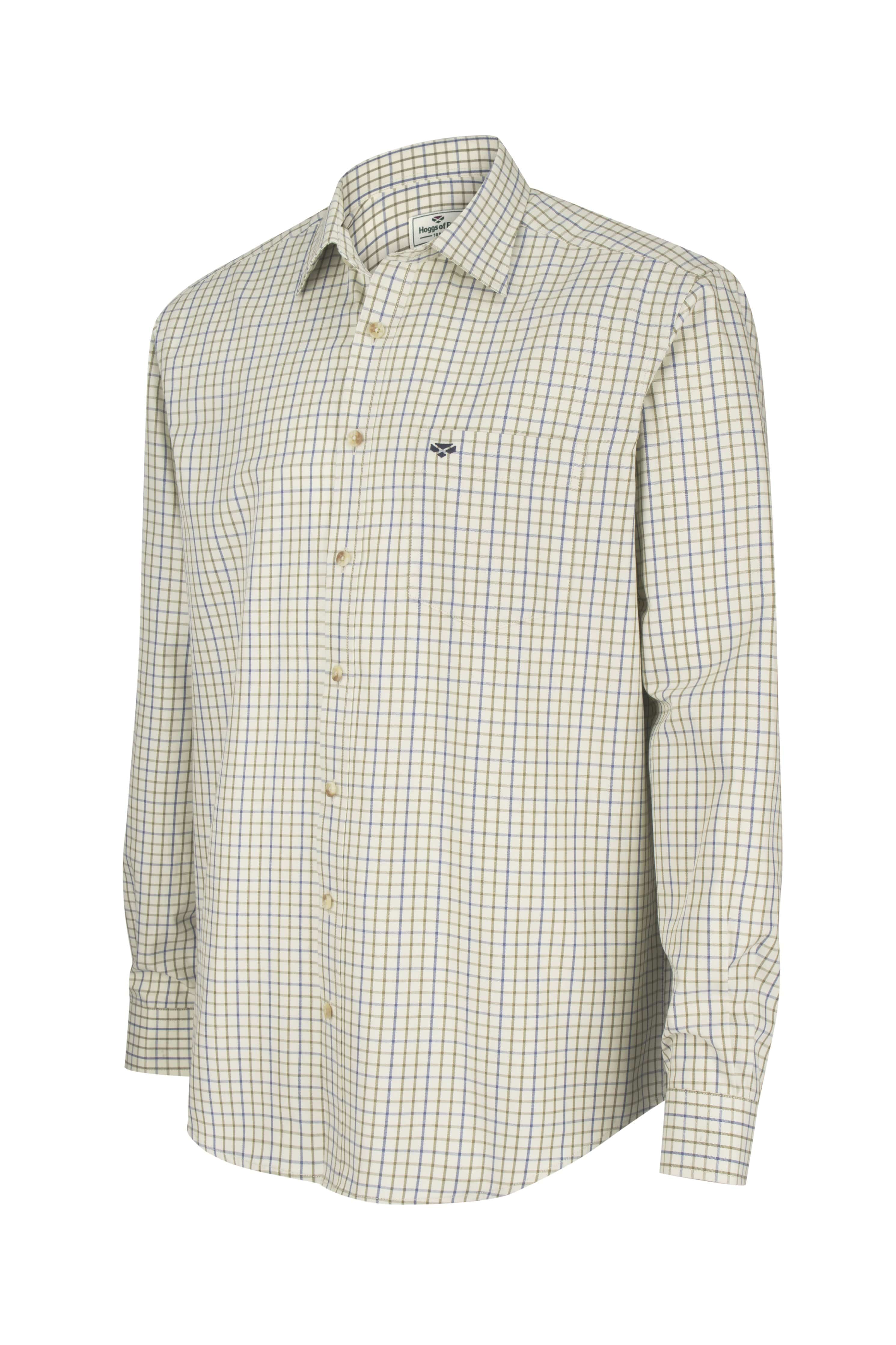 Inverness - Tattersall shirt Navy/Olive - Hoggs of Fife