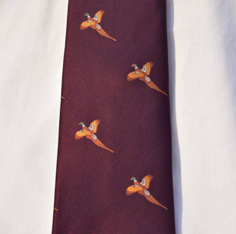 Hunting Tie With Pheasant Motif - Jaktstil.se