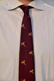 Hunting Tie With Pheasant Motif - Jaktstil.se