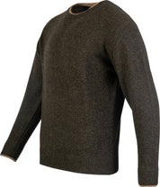Round neck lambswool sweater - Olive green