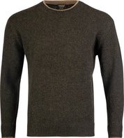 Round neck lambswool sweater - Olive green