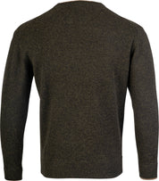Round neck lambswool sweater - Olive green