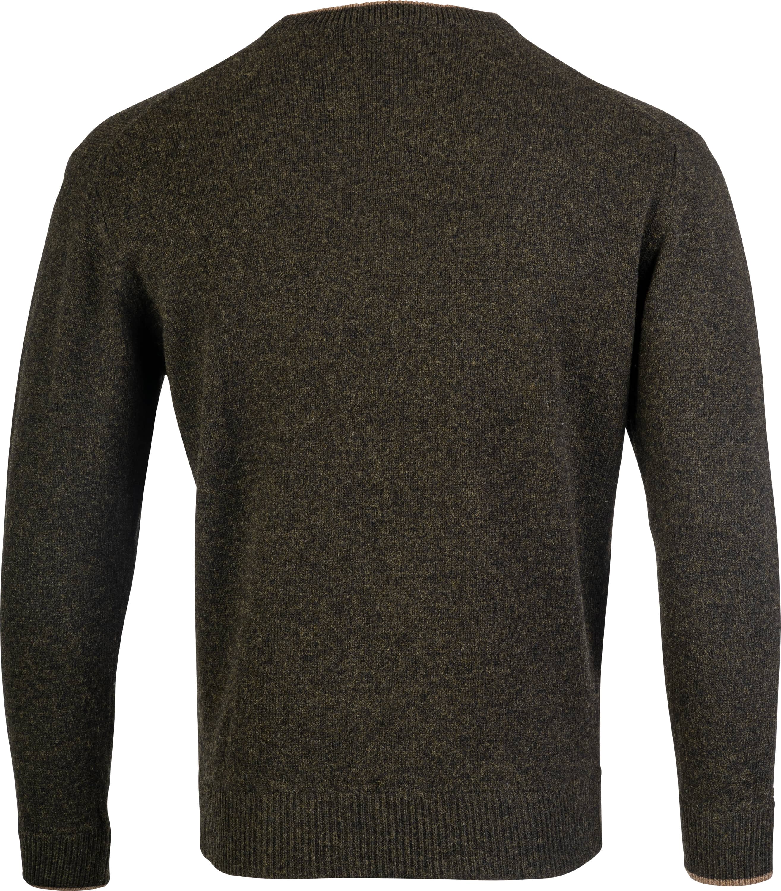 Round neck lambswool sweater - Olive green