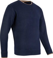 Round neck lambswool sweater - Dark blue