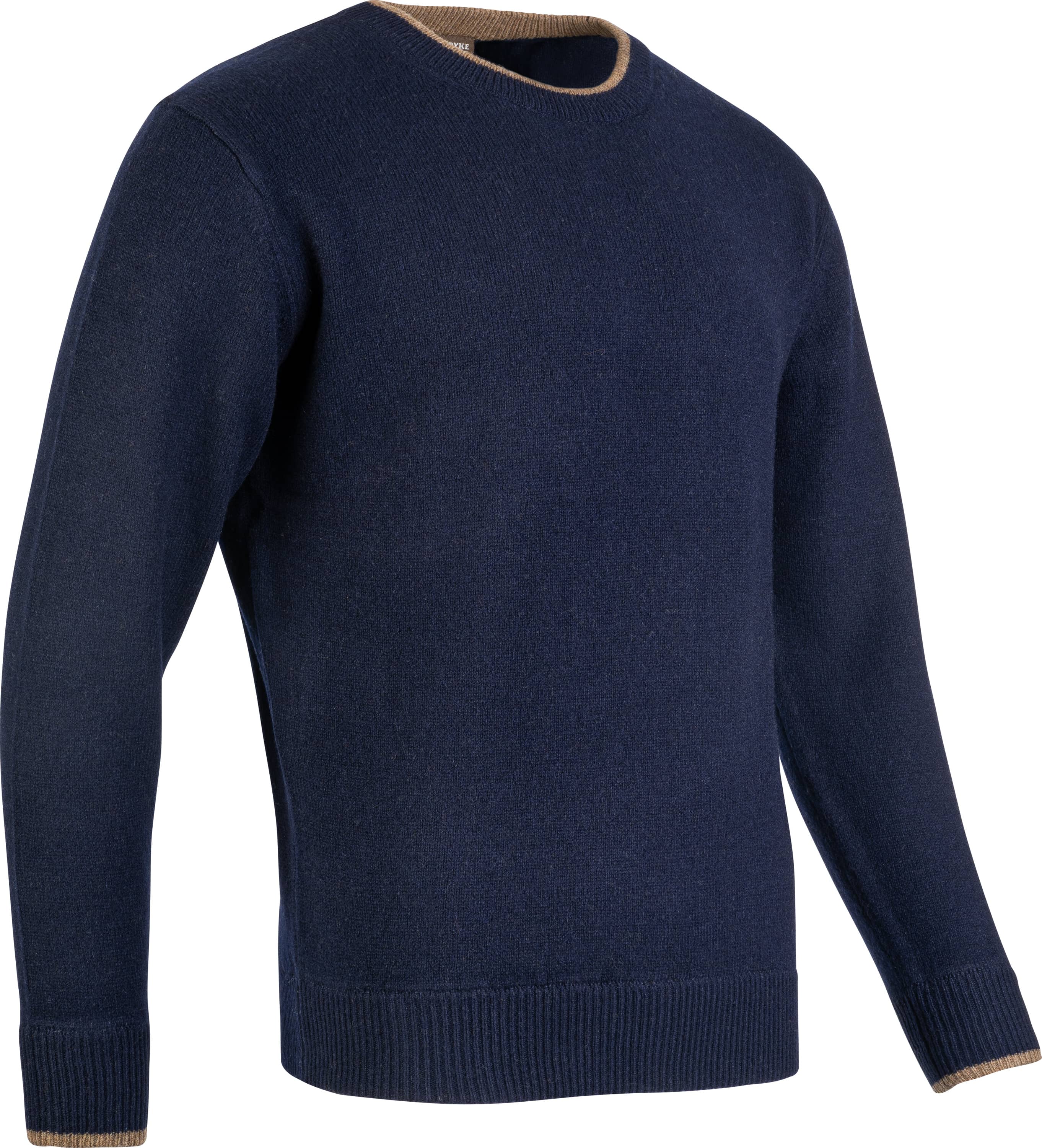 Round neck lambswool sweater - Dark blue