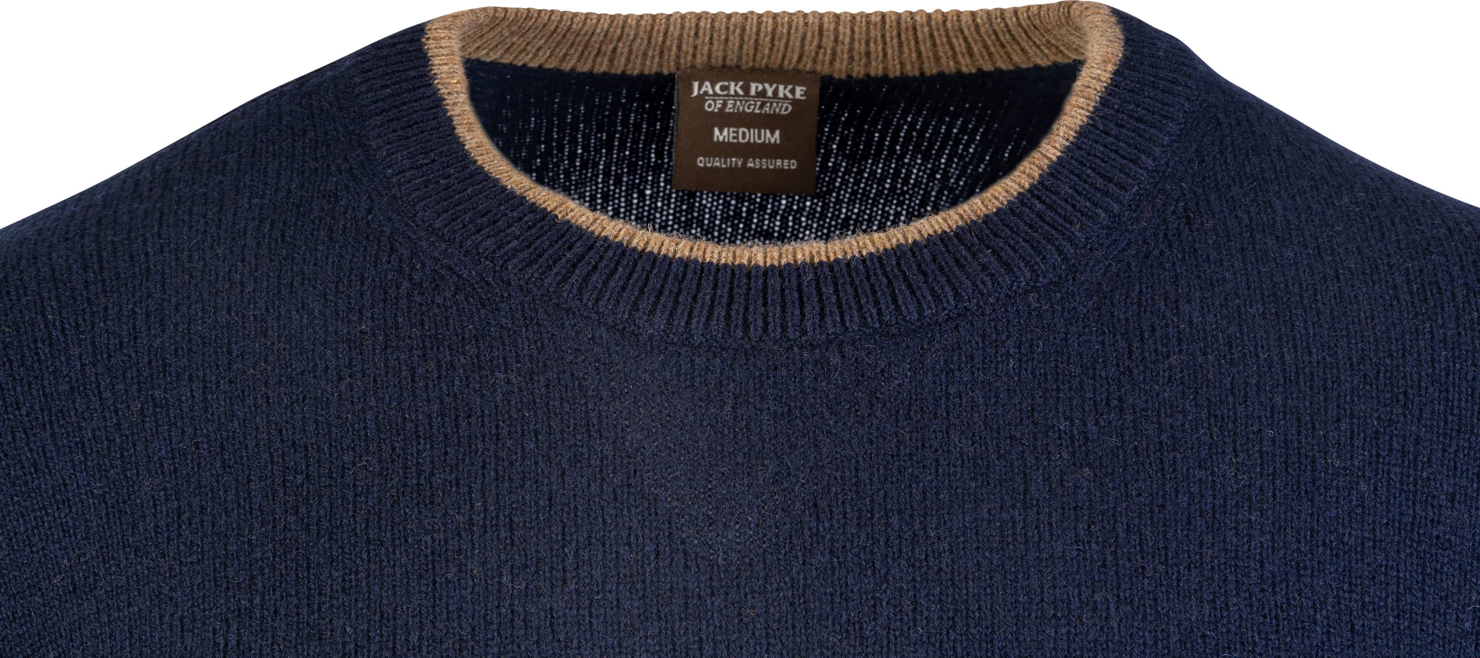 Round neck lambswool sweater - Dark blue