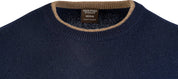 Round neck lambswool sweater - Dark blue