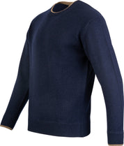 Round neck lambswool sweater - Dark blue